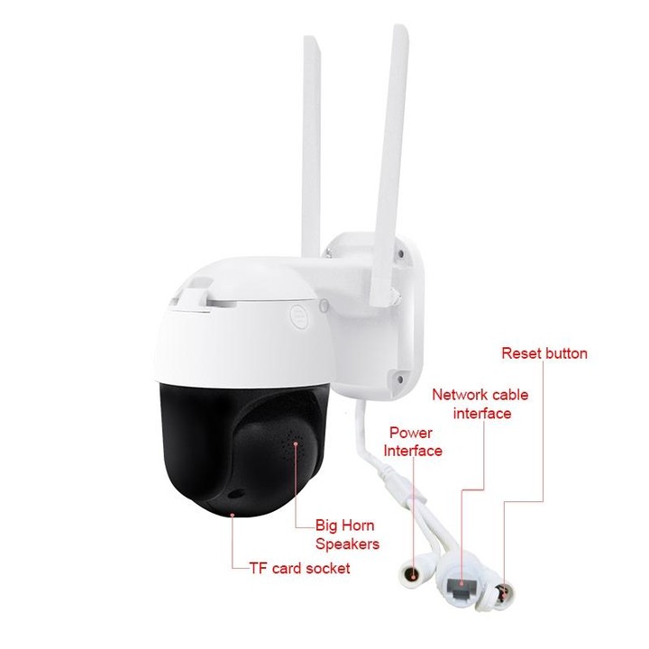 QX36 1080P 3.0MP 3.6mm Lens IP65 Waterproof PTZ 360 Degree Rotating WIFI Camera, Support Day and Night Full Color & Two-way Voic