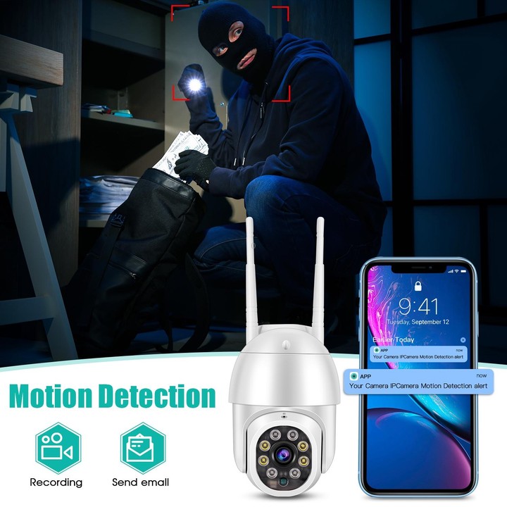 QX43-2 1080P 2.0MP Lens IP66 Waterproof PTZ Rotating WIFI Camera, Support Infrared Night Vision & Two-way Voice Intercom & Motio
