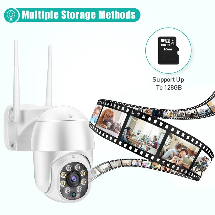 QX43-2 1080P 2.0MP Lens IP66 Waterproof PTZ Rotating WIFI Camera, Support Infrared Night Vision & Two-way Voice Intercom & Motio