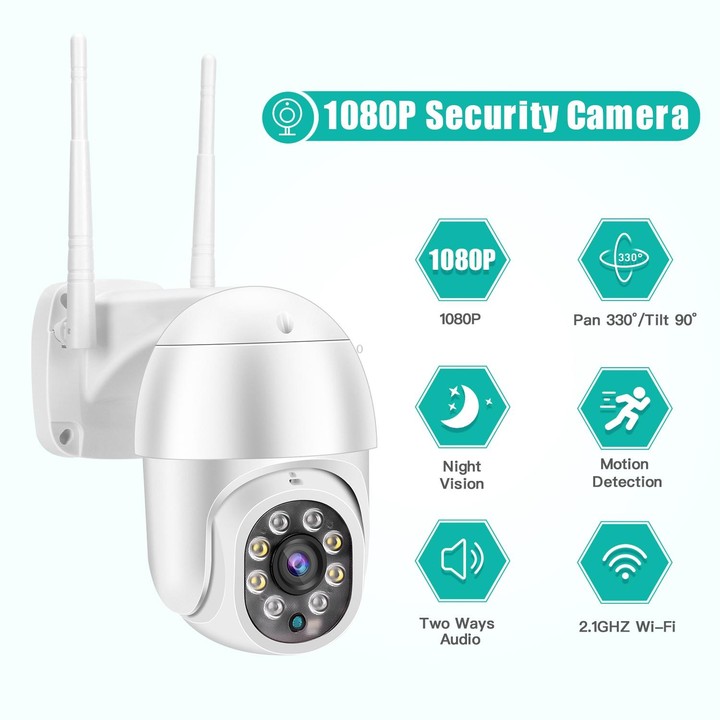 QX43-2 1080P 2.0MP Lens IP66 Waterproof PTZ Rotating WIFI Camera, Support Infrared Night Vision & Two-way Voice Intercom & Motio
