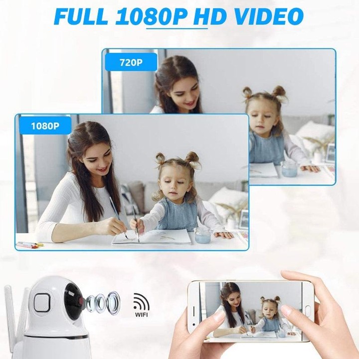 PAF200 2MP 1080P HD Wireless IP Camera, Support Motion Detection & Infrared Night Vision & TF Card(US Plug)