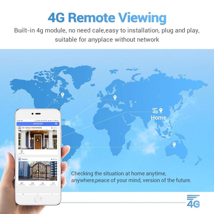 ESCAM QF480 US Version HD 1080P IP66 Waterproof 4G Solar Panel PT IP Camera without Battery, Support Night Vision / Motion Detec