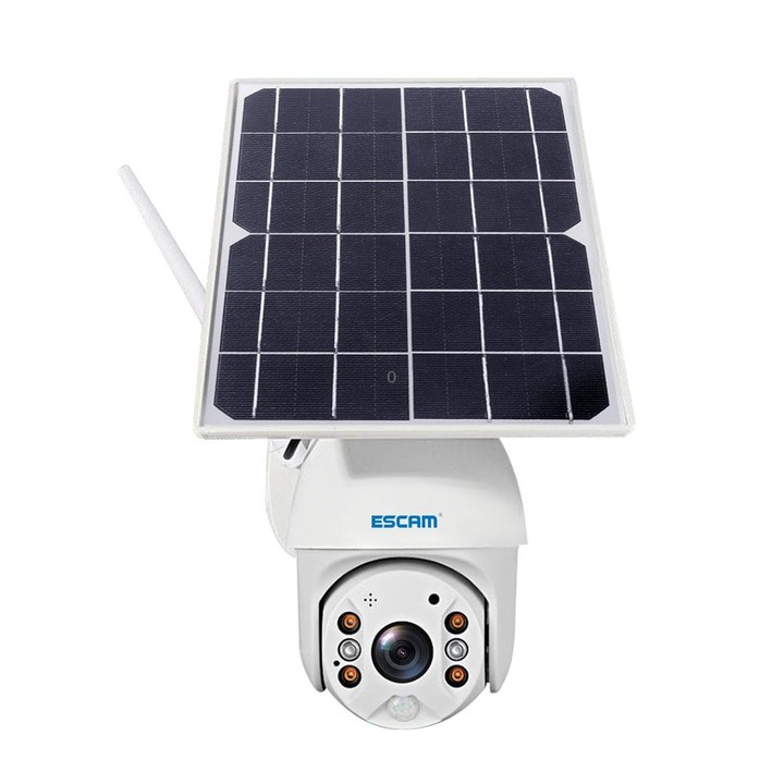 ESCAM QF480 EU Version HD 1080P IP66 Waterproof 4G Solar Panel PT IP Camera without Battery, Support Night Vision / Motion Detec