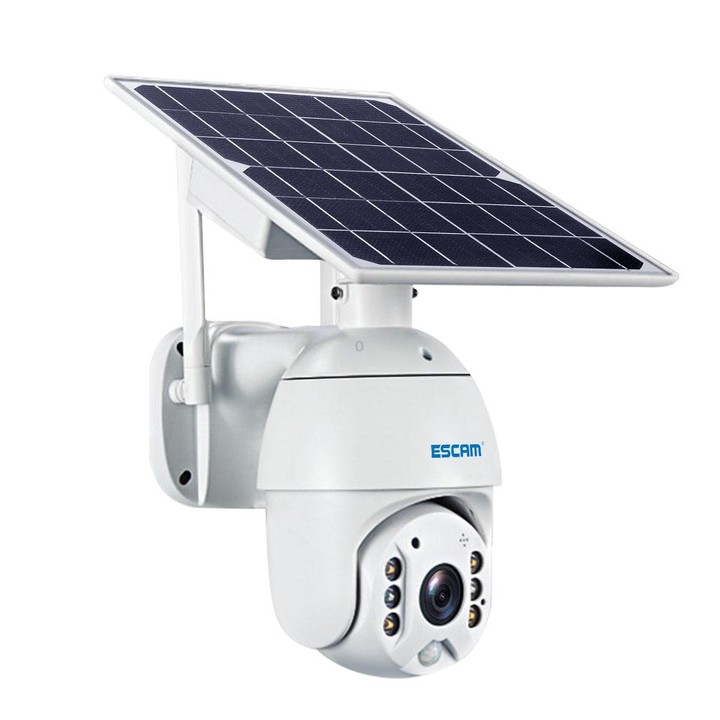 ESCAM QF480 EU Version HD 1080P IP66 Waterproof 4G Solar Panel PT IP Camera with Battery, Support Night Vision / Motion Detectio