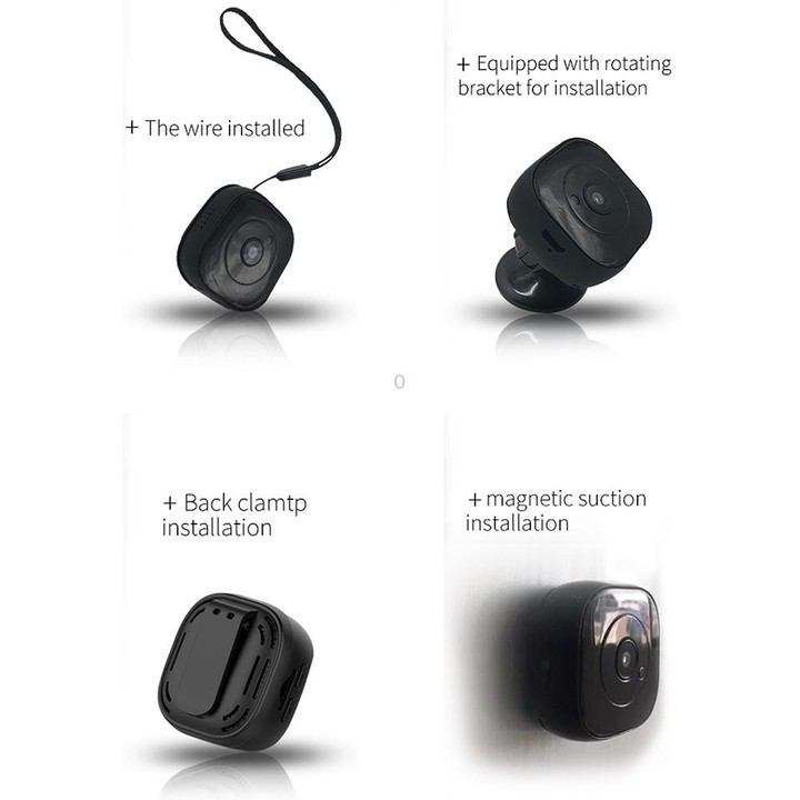 H9 Mini HD 1280 x 720P 120 Degree Wide Angle Wearable Smart Wireless WiFi Surveillance Camera(Black)