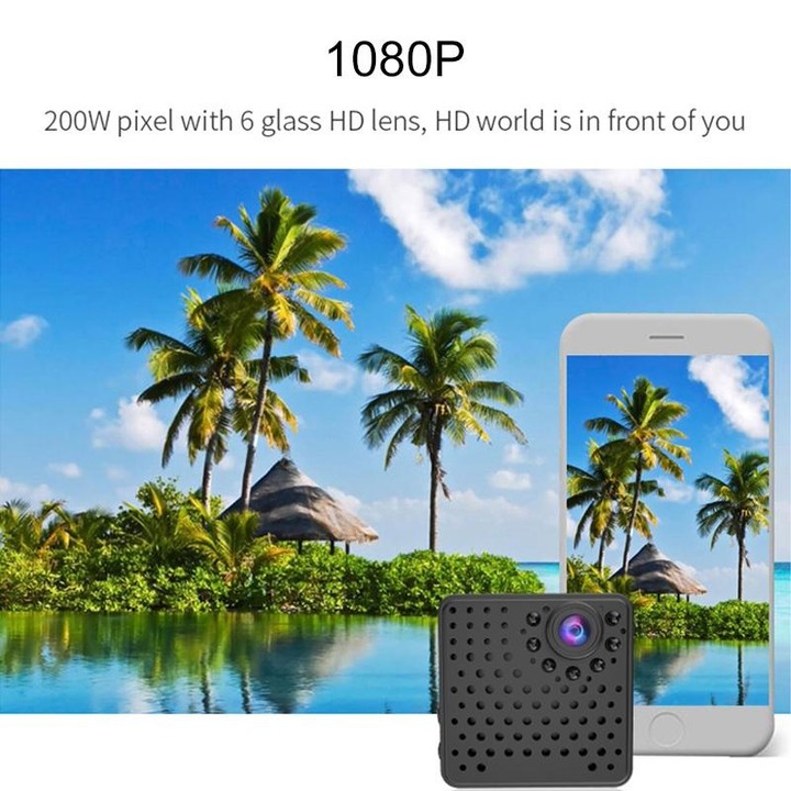 W18 1080P HD WiFi Smart Mini Security Camera, Support 155 Degrees Wide Angle & Motion Detection & Infrared Night Vision & TF Car