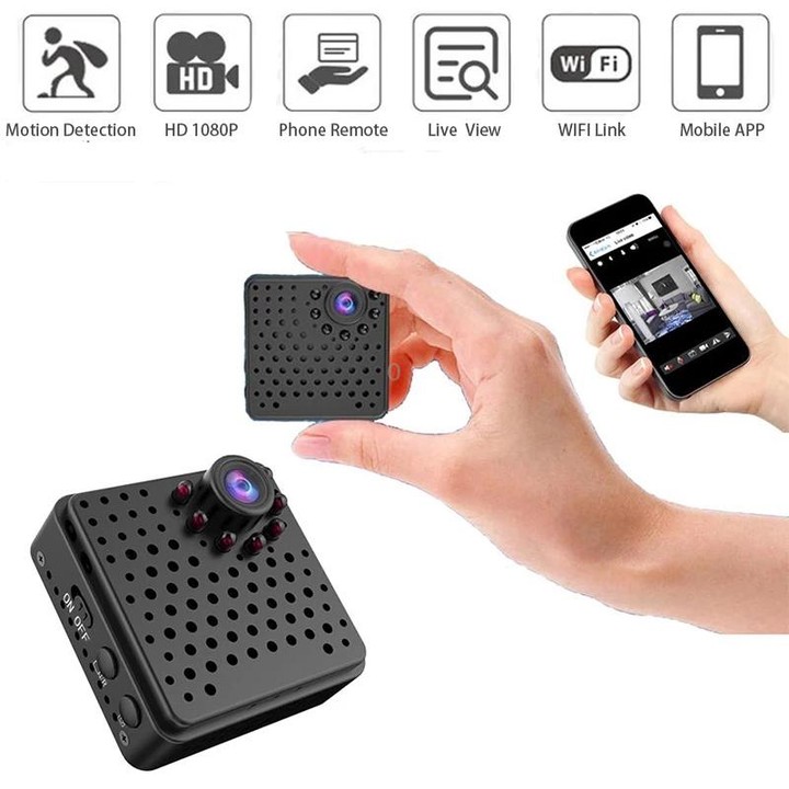 W18 1080P HD WiFi Smart Mini Security Camera, Support 155 Degrees Wide Angle & Motion Detection & Infrared Night Vision & TF Car
