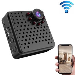 W18 1080P HD WiFi Smart Mini Security Camera, Support 155 Degrees Wide Angle & Motion Detection & Infrared Night Vision & TF Car