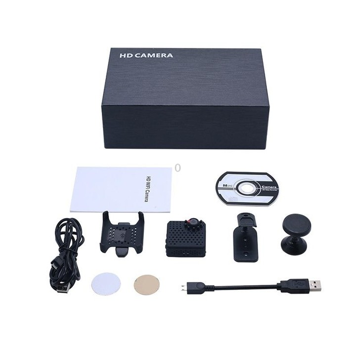 W18 1080P HD WiFi Smart Mini Security Camera, Support 155 Degrees Wide Angle & Motion Detection & Infrared Night Vision & TF Car