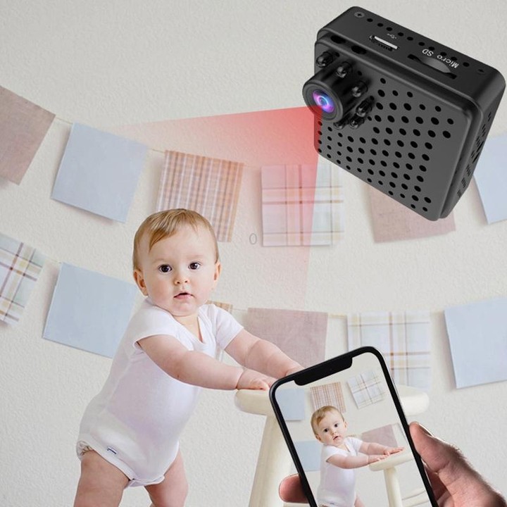 W18 1080P HD WiFi Smart Mini Security Camera, Support 155 Degrees Wide Angle & Motion Detection & Infrared Night Vision & TF Car