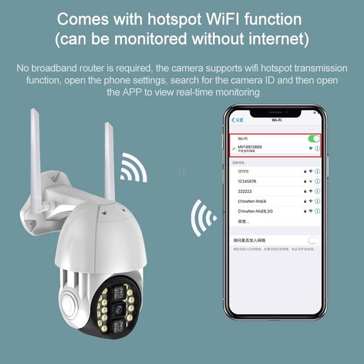 Q20 Outdoor Mobile Phone Remotely Rotate Wireless WiFi HD Camera, Support Three Modes of Night Vision & Motion Detection Video /