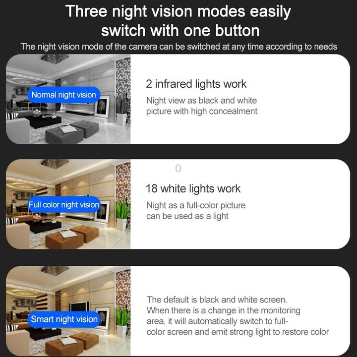 Q20 Outdoor Mobile Phone Remotely Rotate Wireless WiFi HD Camera, Support Three Modes of Night Vision & Motion Detection Video /