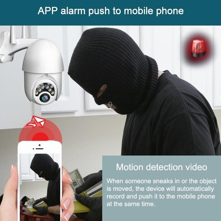 Q10 Outdoor Mobile Phone Remotely Rotate Wireless WiFi 10 Lights IR Night Vision HD Camera, Support Motion Detection Video / Ala