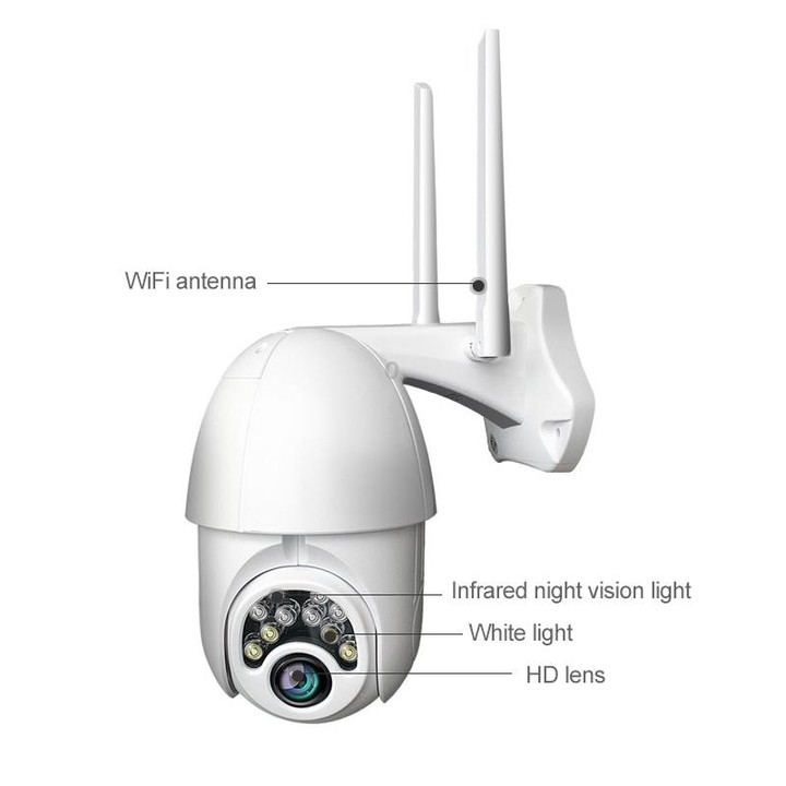 Q10 Outdoor Mobile Phone Remotely Rotate Wireless WiFi 10 Lights IR Night Vision HD Camera, Support Motion Detection Video / Ala