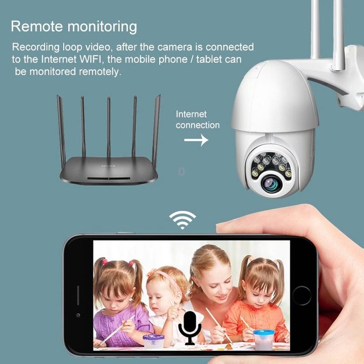 Q10 Outdoor Mobile Phone Remotely Rotate Wireless WiFi 10 Lights IR Night Vision HD Camera, Support Motion Detection Video / Ala