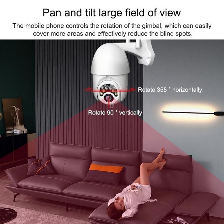 Q10 Outdoor Mobile Phone Remotely Rotate Wireless WiFi 10 Lights IR Night Vision HD Camera, Support Motion Detection Video / Ala