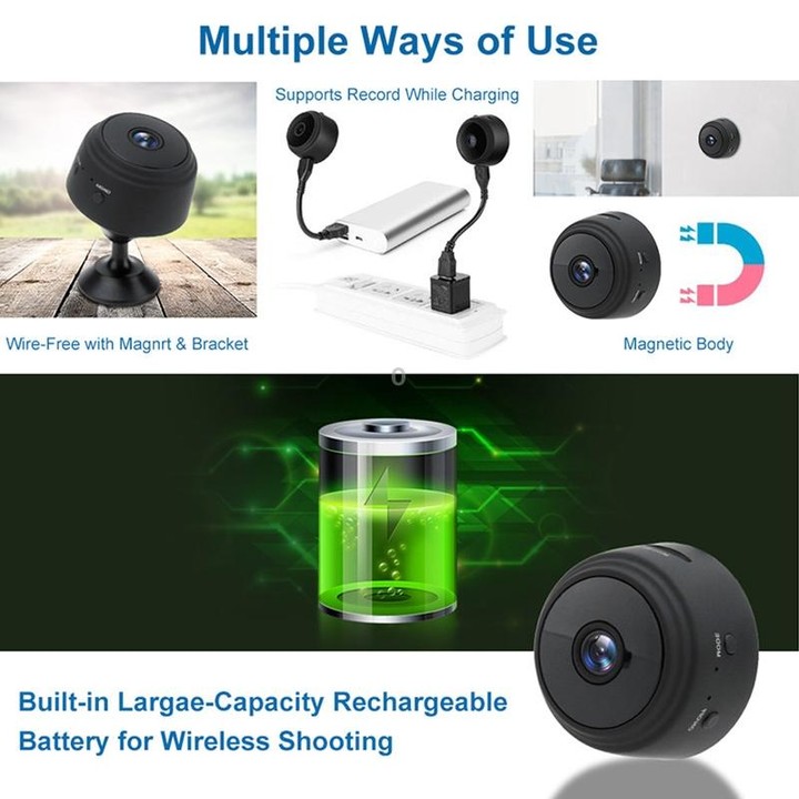 A9+ 1080P WiFi Remote Wireless Camera, Support Night Vision & Motion Detection & TF Card, Broadcom Bluetooth Solution(Black)
