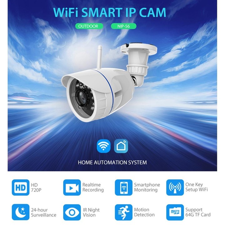 NEO NIP-56AI Outdoor Waterproof WiFi IP Camera, with IR Night Vision & Mobile Phone Remote Control