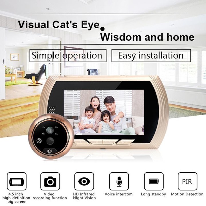 45AHD 4.5 inch Motion Detection Camera Video Smart Digital Door Viewer(Black)