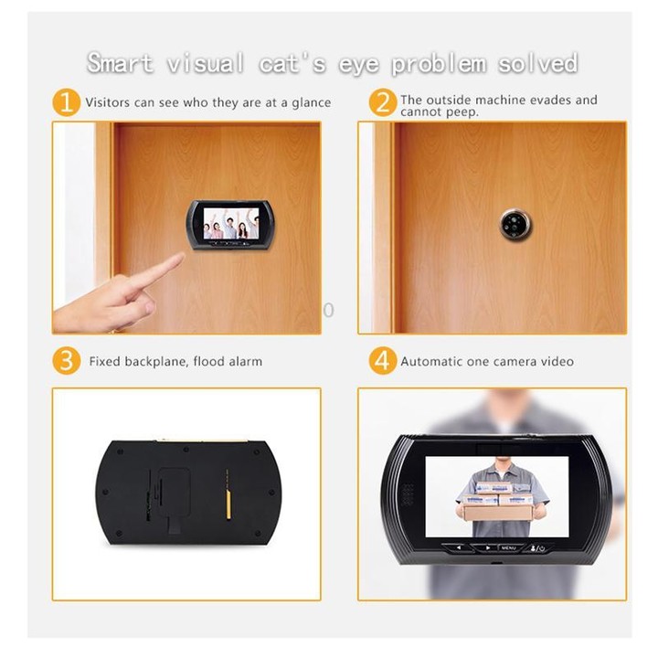 45AHD 4.5 inch Motion Detection Camera Video Smart Digital Door Viewer(Black)