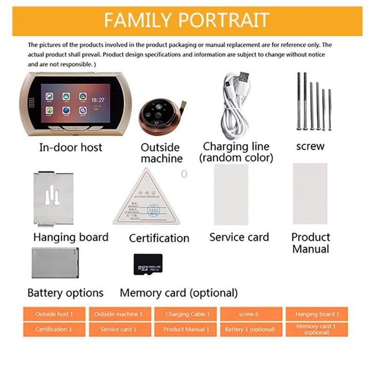 45AHD 4.5 inch Motion Detection Camera Video Smart Digital Door Viewer(Gold)