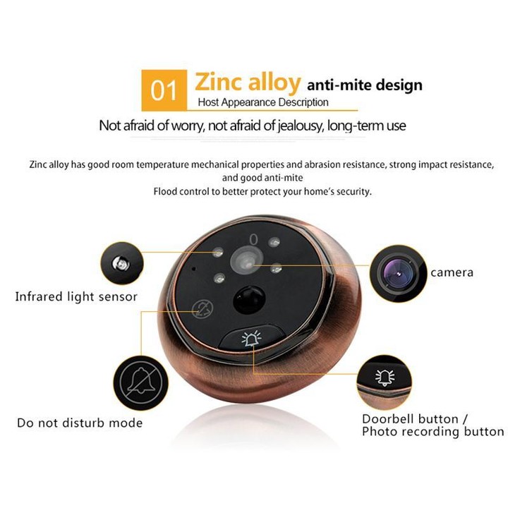 45AHD 4.5 inch Motion Detection Camera Video Smart Digital Door Viewer(Silver)