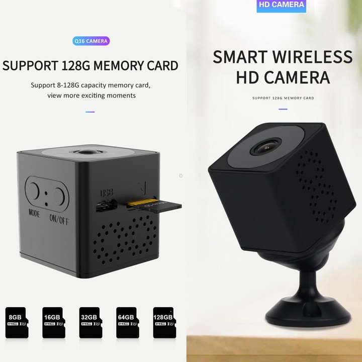 Q16 Mini WiFi Wireless Network Action Camera Wide-angle Recorder with Night Vision and Motion Detection (Black)