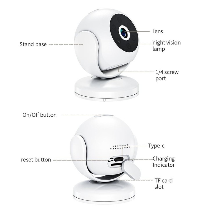 A5 Portable Mini 4K HD Camera Night Vision Home Security Micro Camcorder (White)