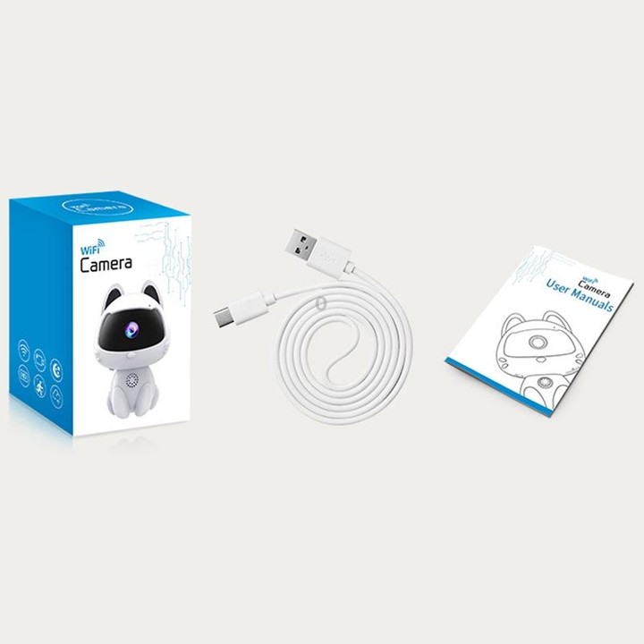 K9 Cute Pets Smart Home Camera, Support Night Vision & Two-way Voice & Motion Detection (White)