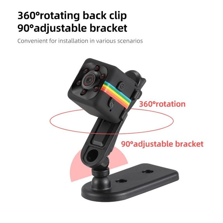 SQ11 Mini DV HD 960P 6 LEDs Sport Recorder Camera with Holder, Support Monitor Detection & IR Night Vision & TF Card(Blue)