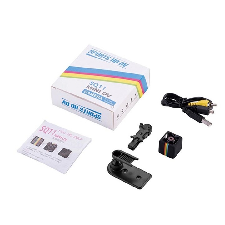 SQ11 Mini DV HD 1080P 6 LEDs Sport Recorder Camera with Holder, Support Monitor Detection & IR Night Vision & TF Card (Blue)