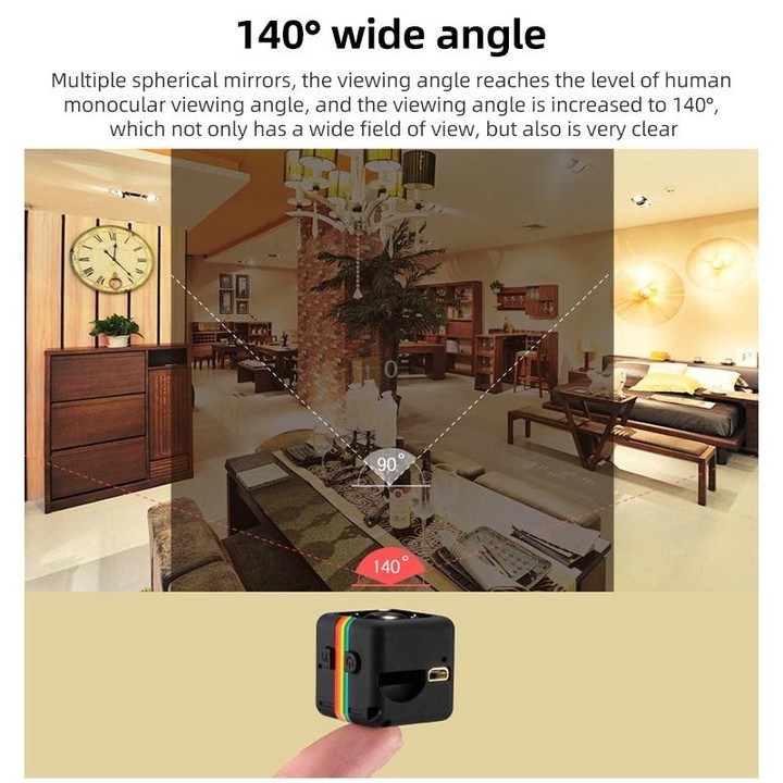 SQ11 Mini DV HD 1080P 6 LEDs Sport Recorder Camera with Holder, Support Monitor Detection & IR Night Vision & TF Card (Blue)