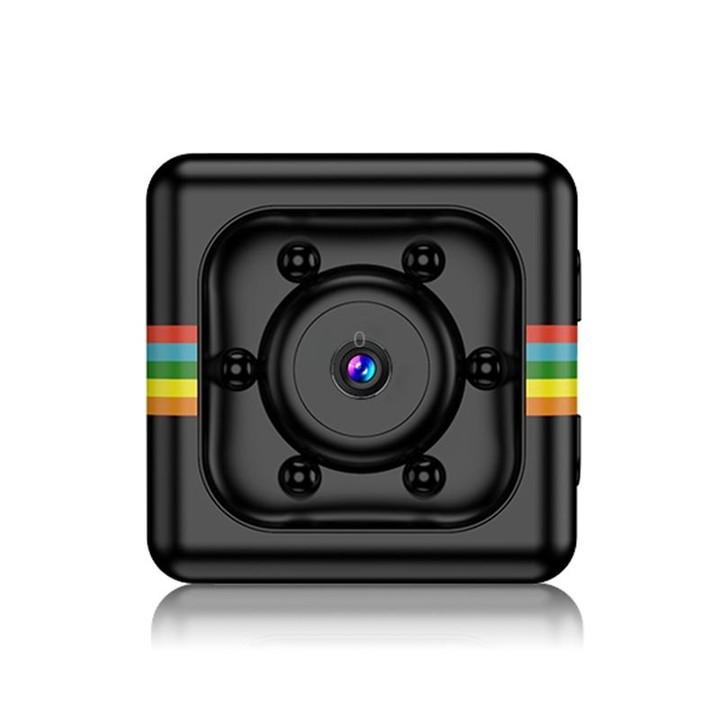SQ11 Mini DV HD 480P 6 LEDs Sport Recorder Camera with Holder, Support Monitor Detection & IR Night Vision & TF Card (Black)