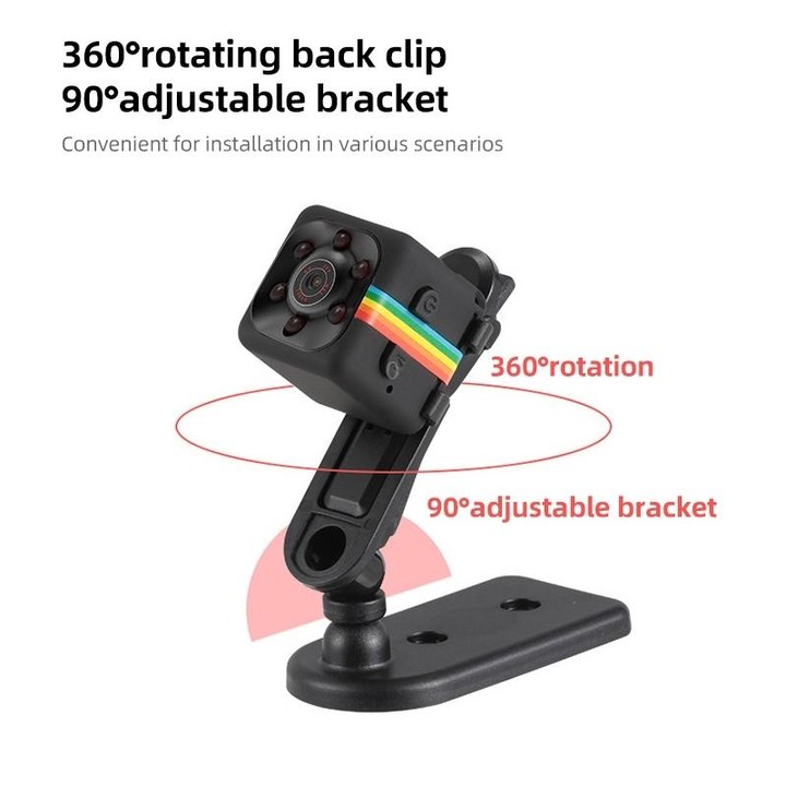 SQ11 Mini DV HD 480P 6 LEDs Sport Recorder Camera with Holder, Support Monitor Detection & IR Night Vision & TF Card (Blue)