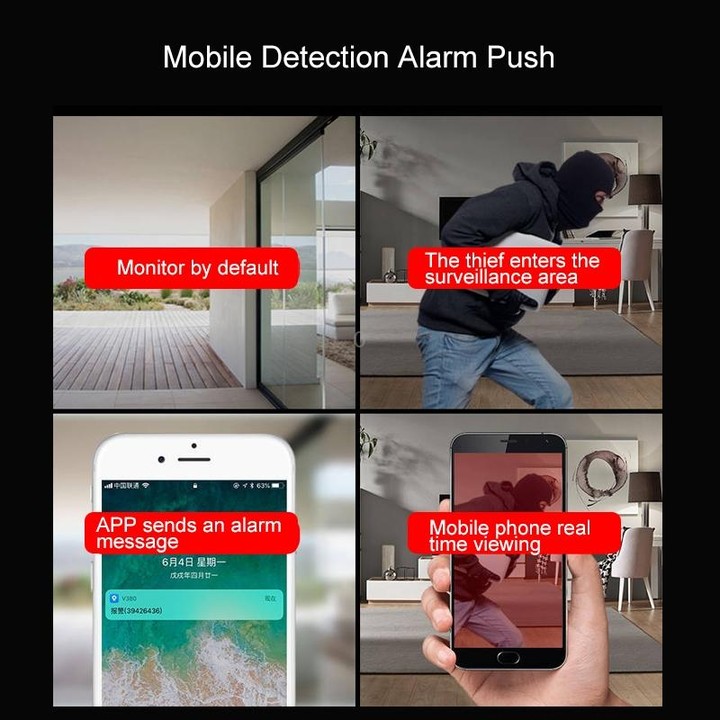V380 720P Wireless Camera HD Night Vision Smart Wifi Mobile Phone Remote Housekeeping Shop Monitor