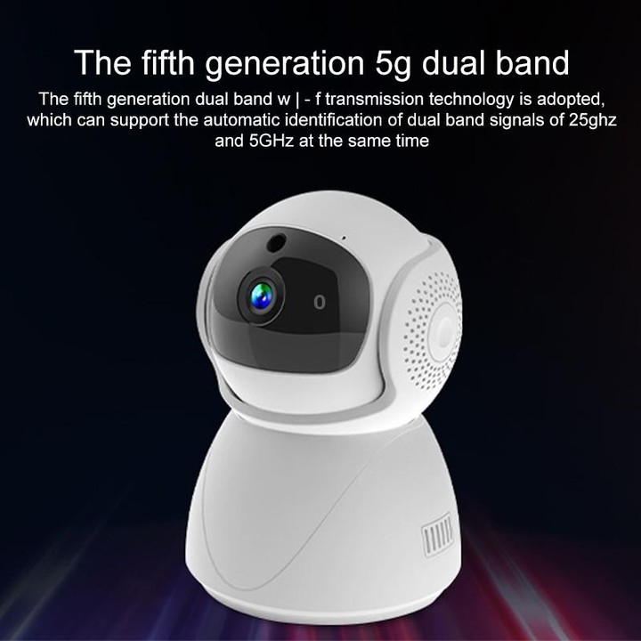 ZAS-5G01 1080P Home 5G WiFi Dual-band Panoramic Camera with 32GB TF Card, Support IR Night Vision & AP Hot Spot & Designated Ala