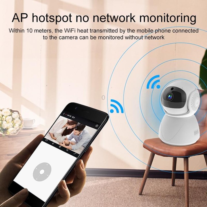 ZAS-5G01 1080P Home 5G WiFi Dual-band Panoramic Camera with 64GB TF Card, Support IR Night Vision & AP Hot Spot & Designated Ala