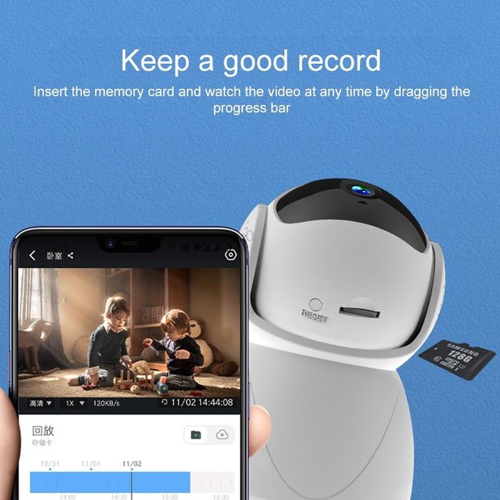 ZAS-5G01 1080P Home 5G WiFi Dual-band Panoramic Camera with 64GB TF Card, Support IR Night Vision & AP Hot Spot & Designated Ala