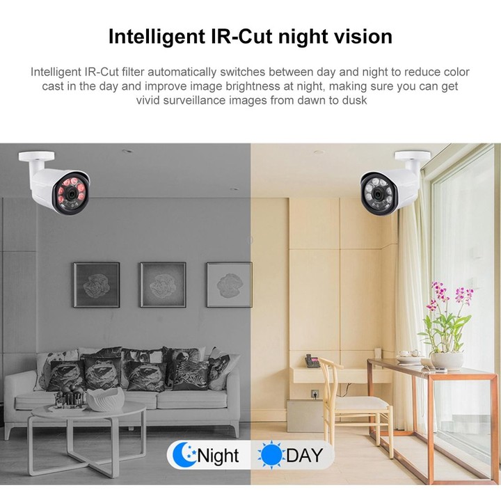 A4B3 / Kit 4CH 1080N Surveillance DVR System and 720P 1.0MP HD Weatherproof CCTV Bullet Camera, Support Infrared Night Vision &