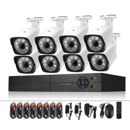 A8B3 / Kit 8CH 1080N Surveillance DVR System and 720P 1.0MP HD Weatherproof Bullet Camera, Support Infrared Night Vision & P2P &
