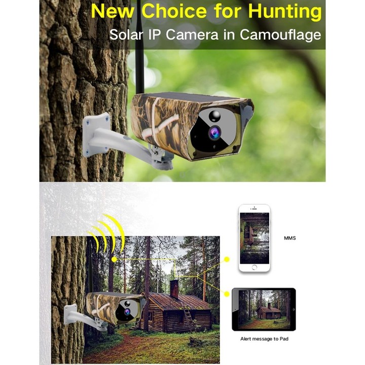 VESAFE VS-Y4 Maple Leaf Pattern 1080P HD Battery Solar WiFi IP Camera, Support PIR Motion Detection & Infrared Night Vision & TF