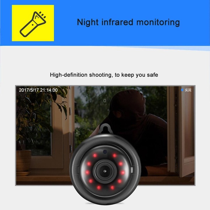 Anpwoo MN001 3518Ev200 1.0 MP Mini HD WiFi IP Camera with 6 PCS Infrared LEDs, Support Motion Detection & Night Vision & TF Card