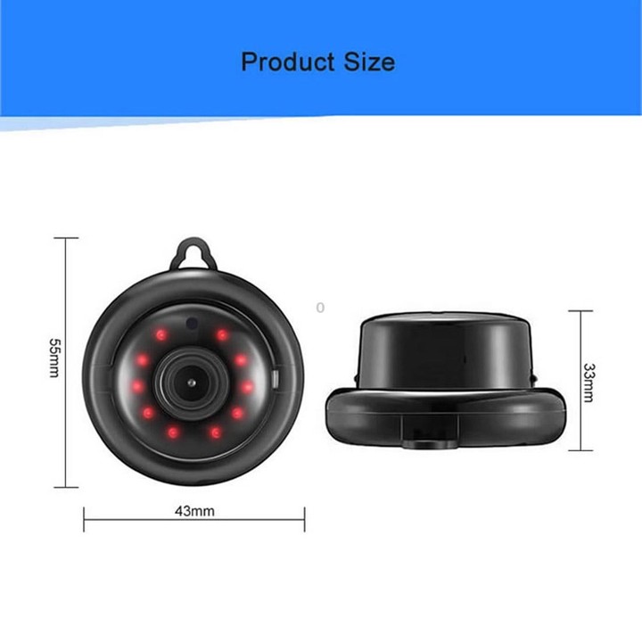 Anpwoo MN001 3518Ev200 1.0 MP Mini HD WiFi IP Camera with 6 PCS Infrared LEDs, Support Motion Detection & Night Vision & TF Card