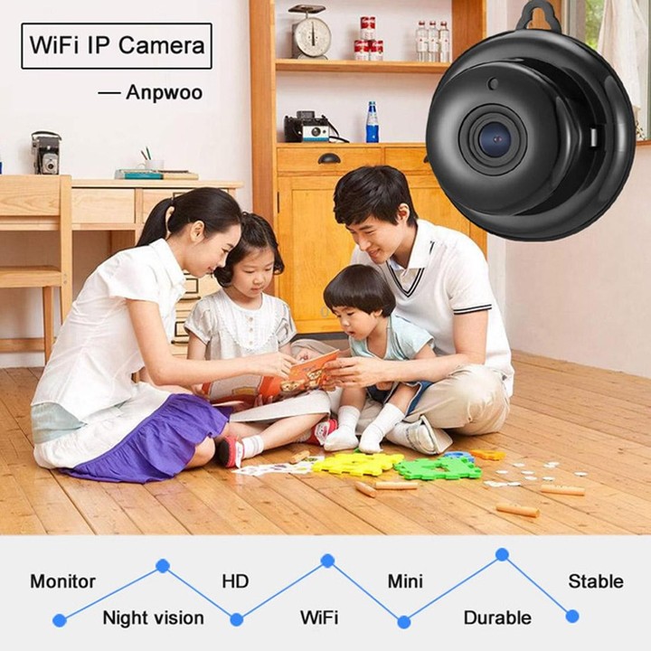 Anpwoo MN001 3518Ev200 1.0 MP Mini HD WiFi IP Camera with 6 PCS Infrared LEDs, Support Motion Detection & Night Vision & TF Card