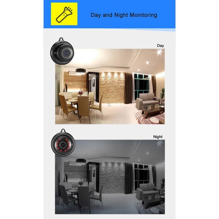 Anpwoo MN001 3518Ev200 1.0 MP Mini HD WiFi IP Camera with 6 PCS Infrared LEDs, Support Motion Detection & Night Vision & TF Card