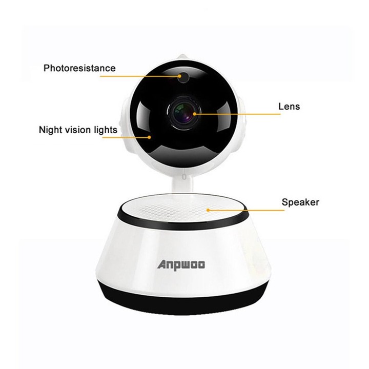 Anpwoo YT001 720P HD WiFi IP Camera with 6 PCS Infrared LEDs, Support Motion Detection & Night Vision & TF Card(Max 64GB)