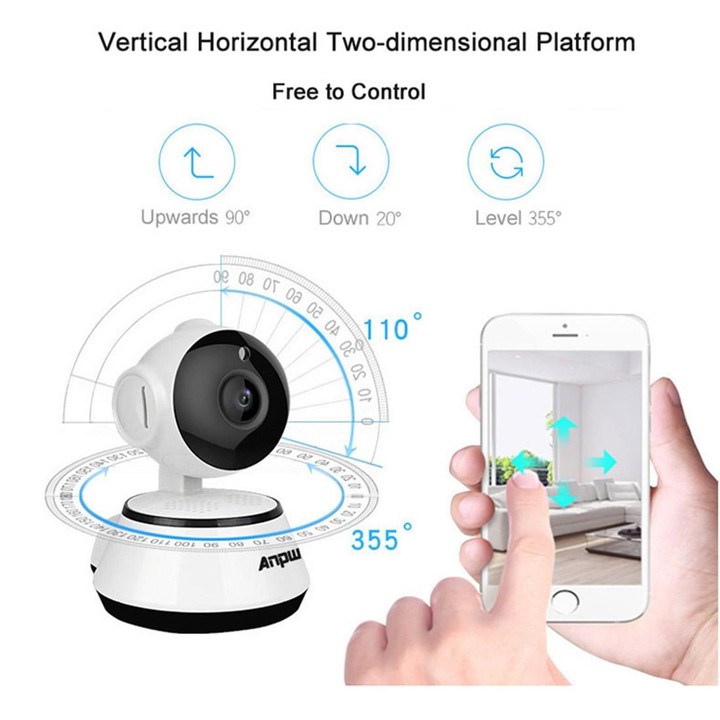 Anpwoo YT001 720P HD WiFi IP Camera with 6 PCS Infrared LEDs, Support Motion Detection & Night Vision & TF Card(Max 64GB)