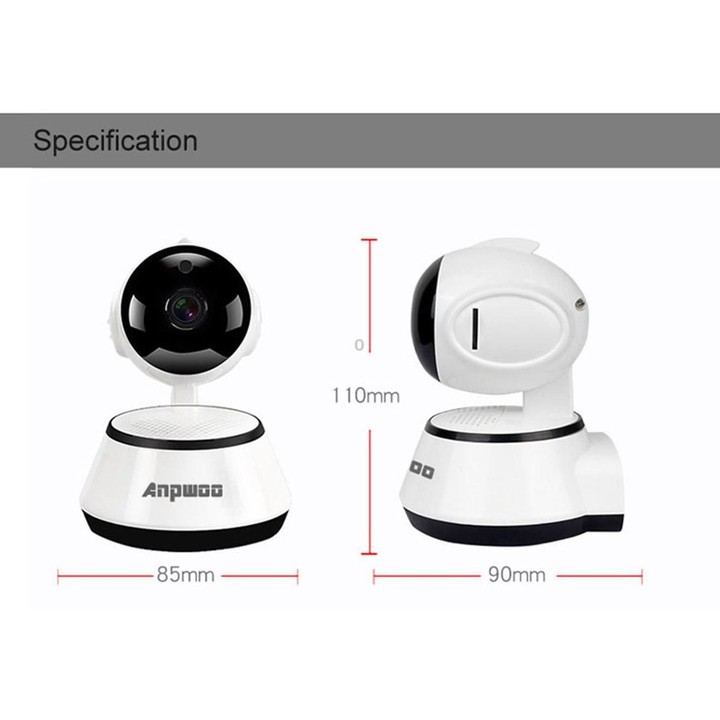 Anpwoo YT001 720P HD WiFi IP Camera with 6 PCS Infrared LEDs, Support Motion Detection & Night Vision & TF Card(Max 64GB)