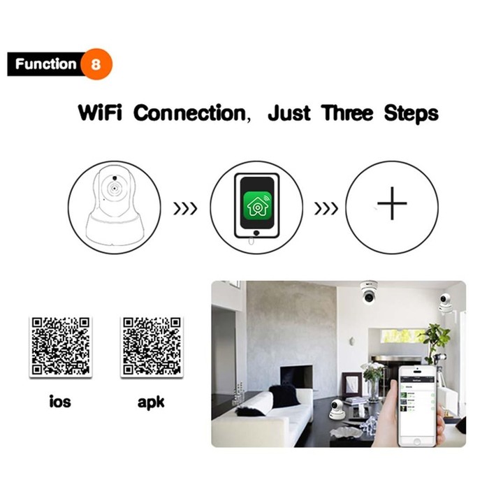 Anpwoo YT002 Ingenic T10 720P HD WiFi IP Camera with 11 PCS Infrared LEDs, Support Motion Detection & Night Vision & TF Card(Max