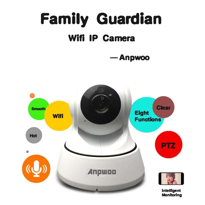 Anpwoo YT002 Ingenic T10 720P HD WiFi IP Camera with 11 PCS Infrared LEDs, Support Motion Detection & Night Vision & TF Card(Max